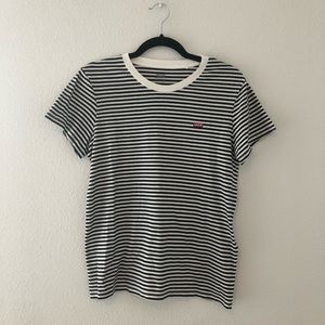 striped levis logo tshirt